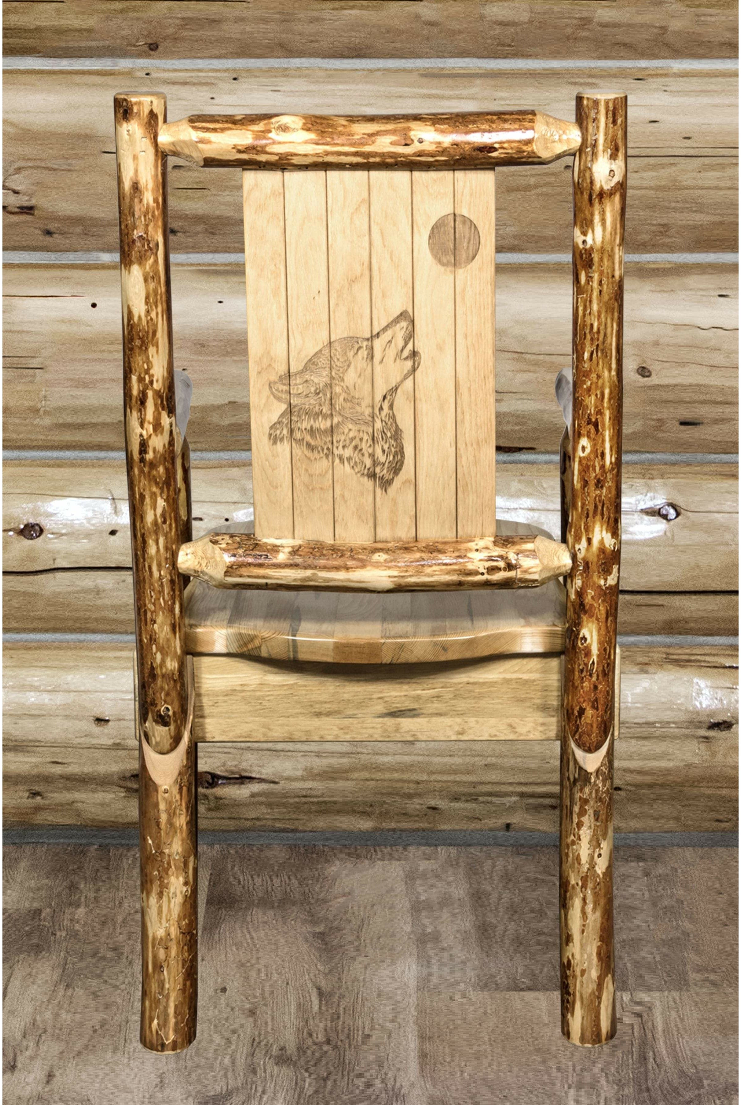 Montana Woodworks Captain's Chair with Laser Engraved Design-Rustic Furniture Marketplace