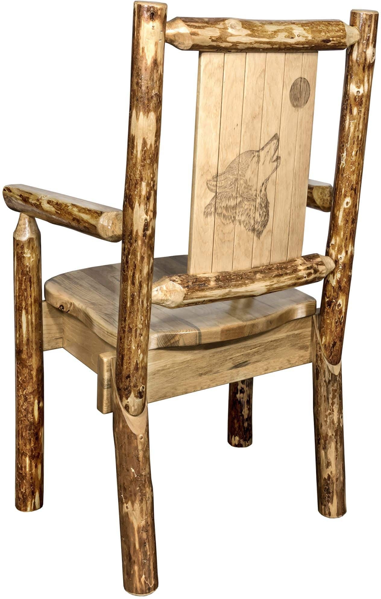 Montana Woodworks Captain's Chair with Laser Engraved Design-Rustic Furniture Marketplace