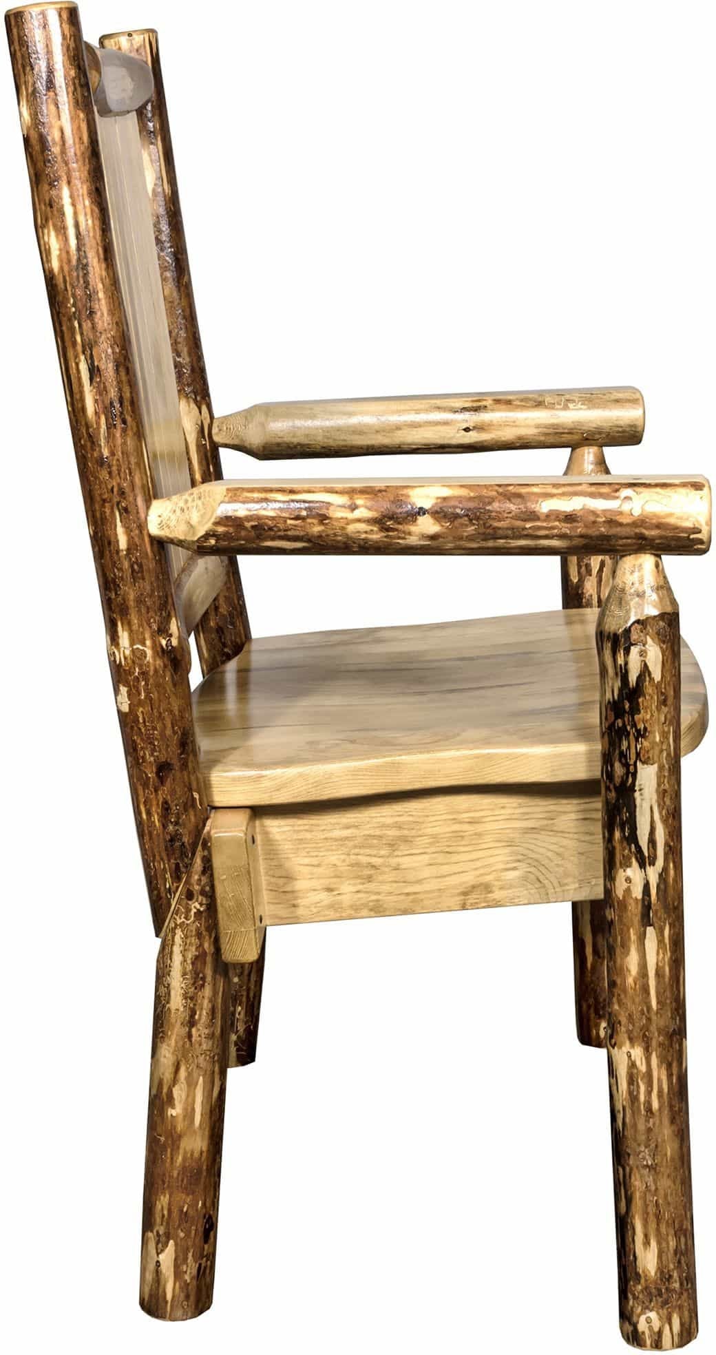 Montana Woodworks Captain's Chair with Laser Engraved Design-Rustic Furniture Marketplace