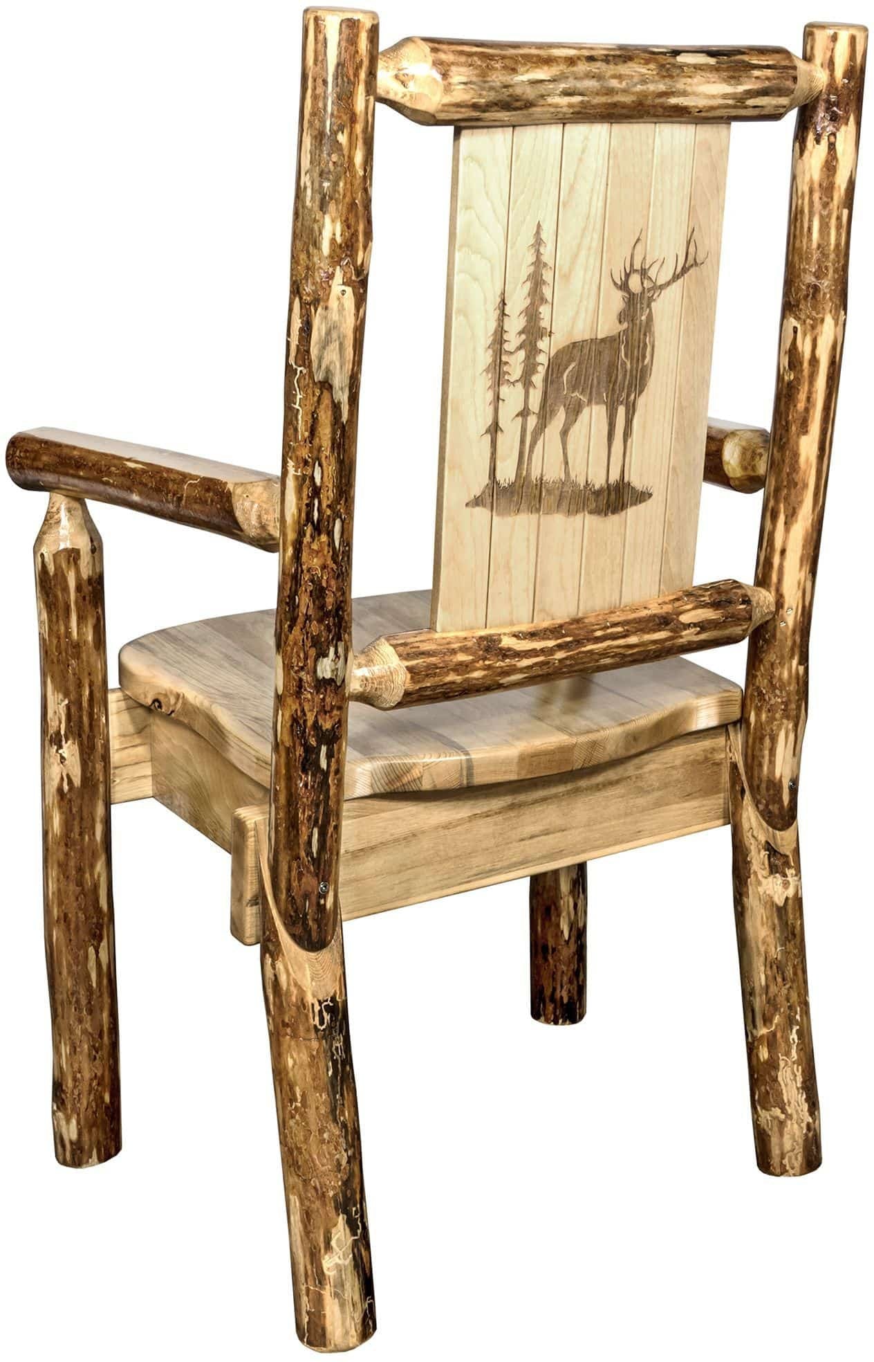 Montana Woodworks Captain's Chair with Laser Engraved Design-Rustic Furniture Marketplace