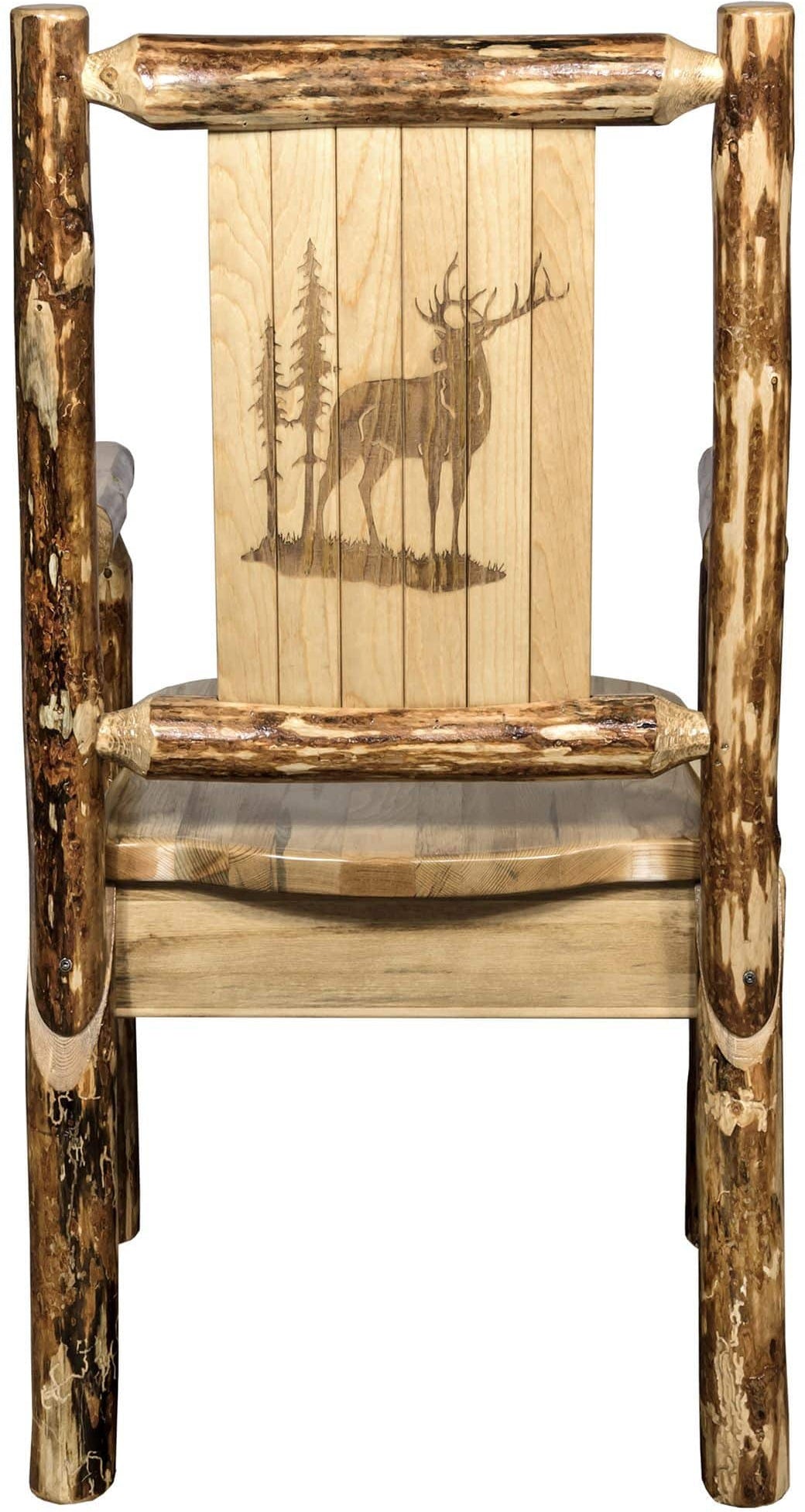 Montana Woodworks Captain's Chair with Laser Engraved Design-Rustic Furniture Marketplace