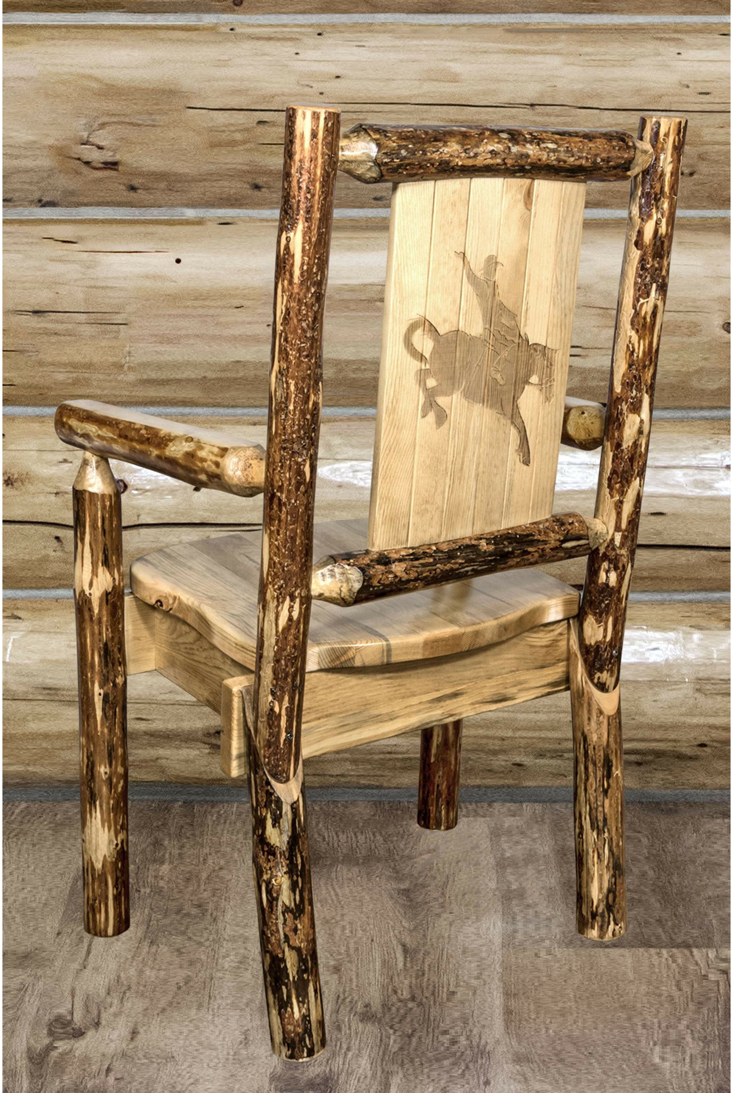 Montana Woodworks Captain's Chair with Laser Engraved Design-Rustic Furniture Marketplace