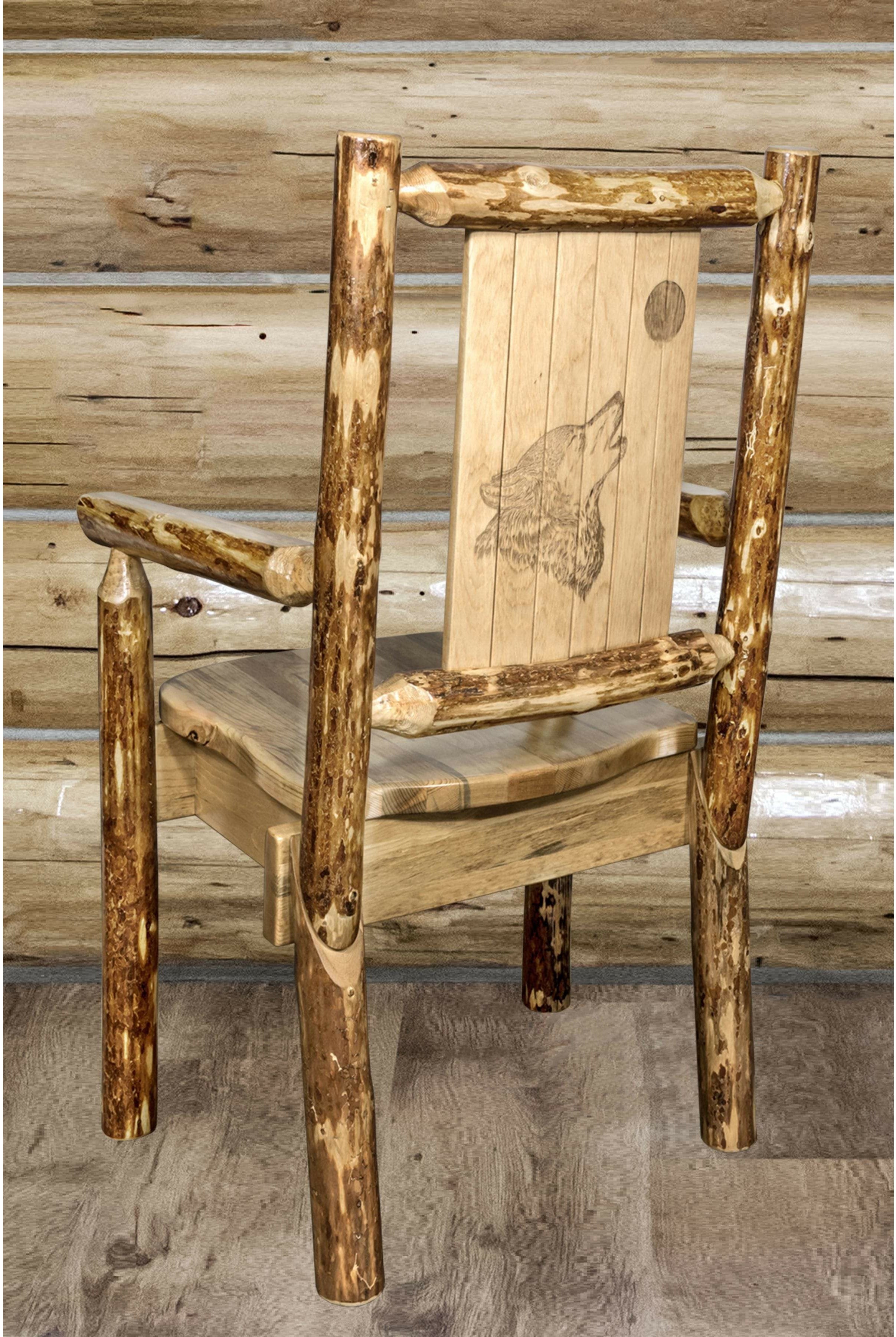 Montana Woodworks Captain's Chair with Laser Engraved Design-Rustic Furniture Marketplace