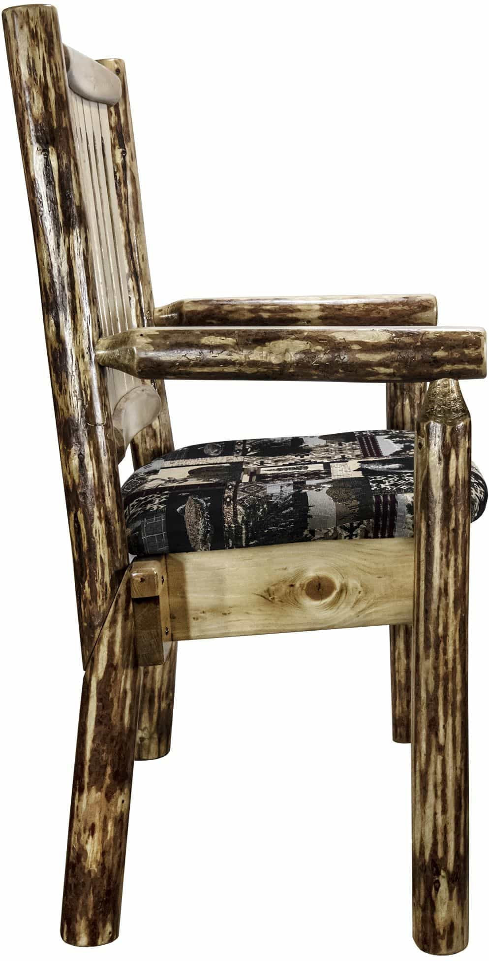 Montana Woodworks Glacier Country Collection Captain's Chair with Upholstered Seat-Rustic Furniture Marketplace