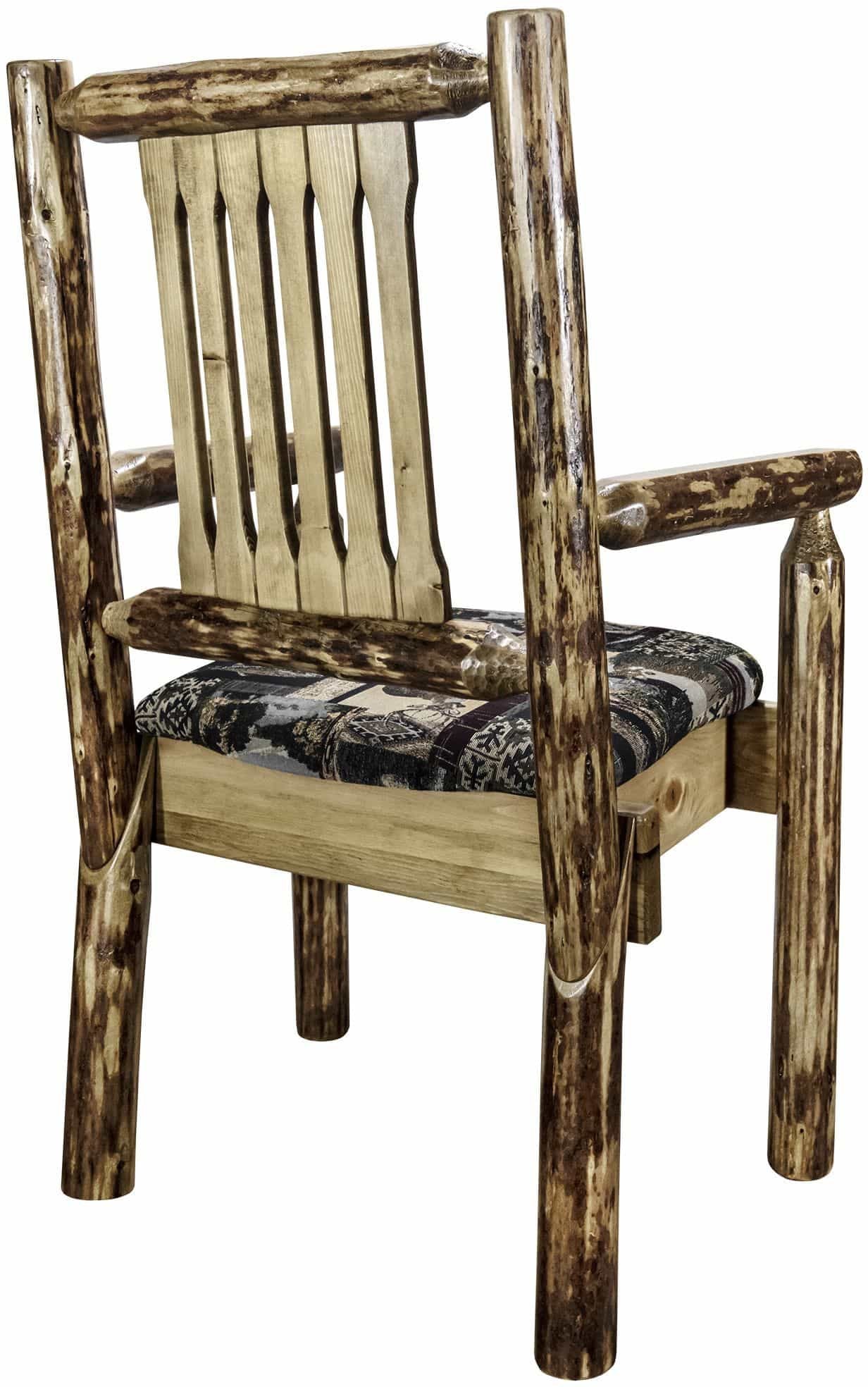 Montana Woodworks Glacier Country Collection Captain's Chair with Upholstered Seat-Rustic Furniture Marketplace