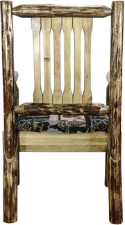 Montana Woodworks Glacier Country Collection Captain's Chair with Upholstered Seat-Rustic Furniture Marketplace