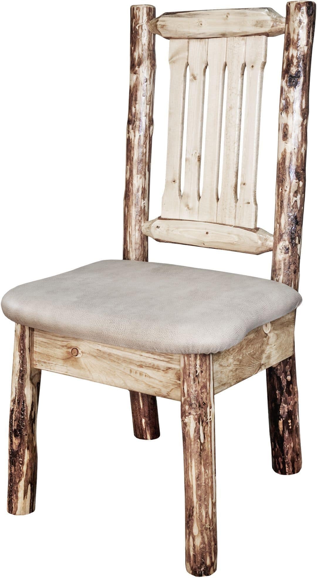 Montana Woodworks Glacier Country Collection Captain's Chair with Upholstered Seat-Rustic Furniture Marketplace