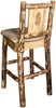 Montana Woodworks Glacier Country Collection Counter Height Barstool Buckskin Upholstery with Laser Engraved Design-Rustic Furniture Marketplace