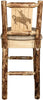 Montana Woodworks Glacier Country Collection Counter Height Barstool Buckskin Upholstery with Laser Engraved Design-Rustic Furniture Marketplace