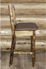 Montana Woodworks Glacier Country Collection Counter Height Barstool Saddle Upholstery with Laser Engraved Design-Rustic Furniture Marketplace