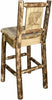 Montana Woodworks Glacier Country Collection Counter Height Barstool with Back - Laser Engraved Design-Rustic Furniture Marketplace