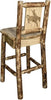 Montana Woodworks Glacier Country Collection Counter Height Barstool with Back - Laser Engraved Design-Rustic Furniture Marketplace