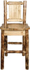Montana Woodworks Glacier Country Collection Counter Height Barstool with Back - Laser Engraved Design-Rustic Furniture Marketplace