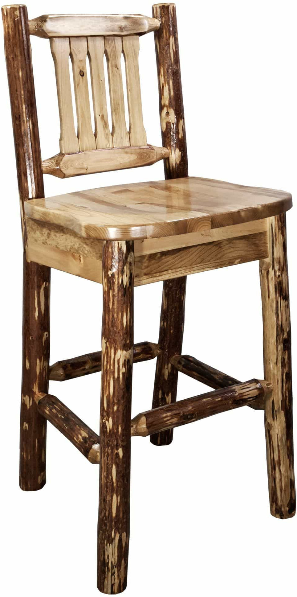 Montana Woodworks Glacier Country Collection Counter Height Barstool with Back-Rustic Furniture Marketplace