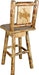 Montana Woodworks Glacier Country Collection Counter Height Barstool with Back & Swivel - Laser Engraved Design-Rustic Furniture Marketplace