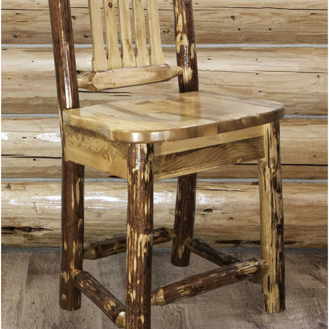 Montana Woodworks Glacier Country Collection Counter Height Barstool with Back & Swivel-Rustic Furniture Marketplace