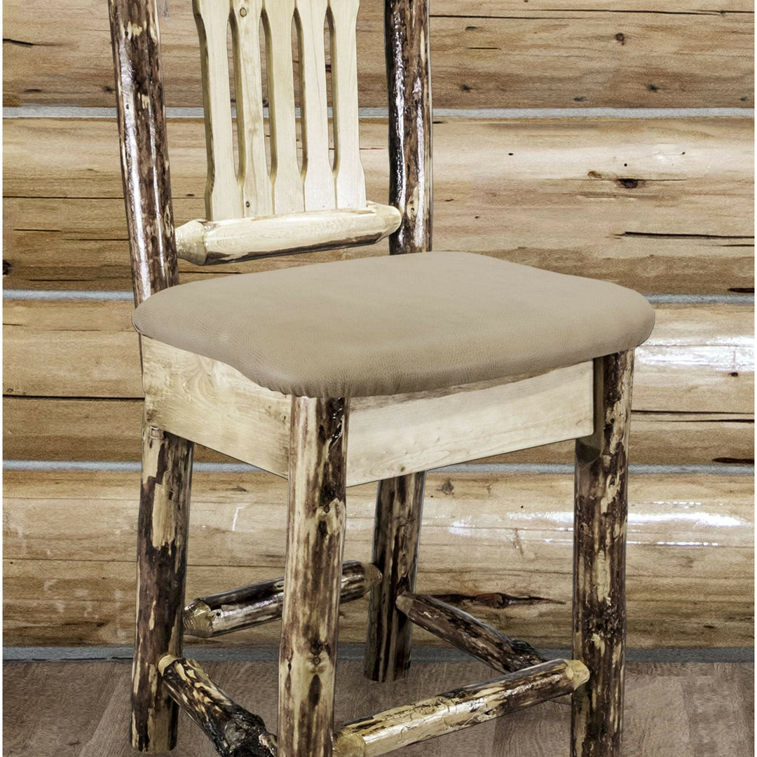 Montana Woodworks Glacier Country Collection Counter Height Barstool with Back & Swivel-Rustic Furniture Marketplace