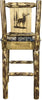 Montana Woodworks Glacier Country Collection Counter Height Barstool Woodland Upholstery with Laser Engraved Design-Rustic Furniture Marketplace