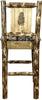 Montana Woodworks Glacier Country Collection Counter Height Barstool Woodland Upholstery with Laser Engraved Design-Rustic Furniture Marketplace