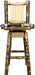Montana Woodworks Glacier Country Collection Counter Height Barstool Woodland Upholstery with Laser Engraved Design-Rustic Furniture Marketplace