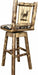 Montana Woodworks Glacier Country Collection Counter Height Barstool Woodland Upholstery with Laser Engraved Design-Rustic Furniture Marketplace