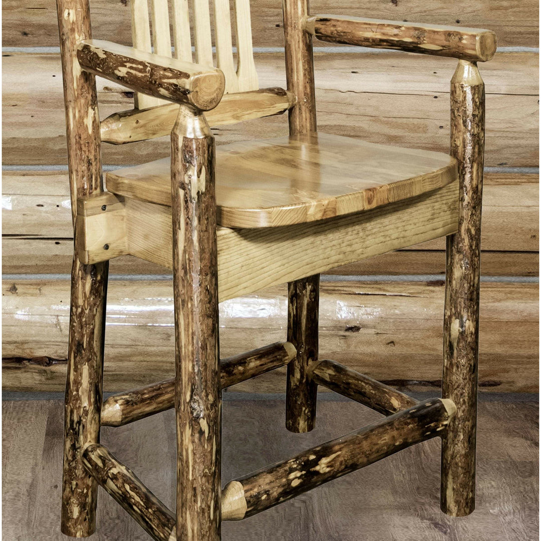 Montana Woodworks Glacier Country Collection Counter Height Captain's Barstool-Rustic Furniture Marketplace