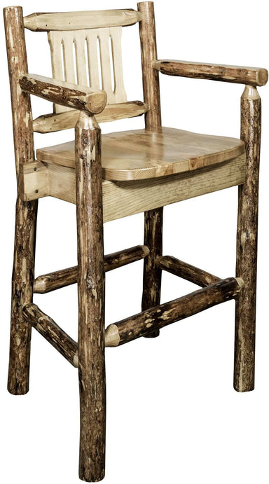 Montana Woodworks Glacier Country Collection Counter Height Captain's Barstool-Rustic Furniture Marketplace