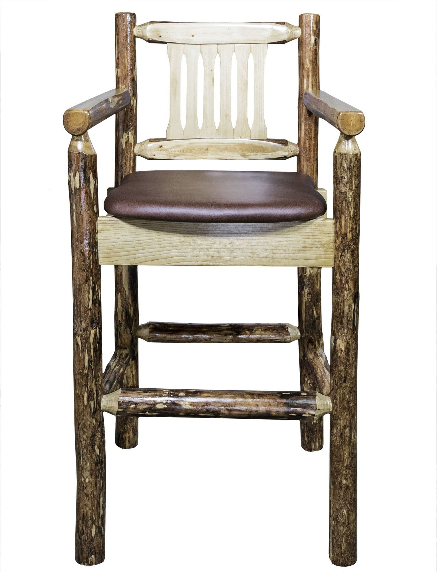 Montana Woodworks Glacier Country Collection Counter Height Captain's Barstool with Seat Pattern-Rustic Furniture Marketplace