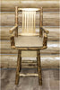 Montana Woodworks Glacier Country Collection Counter Height Swivel Captain's Barstool with Patterns-Rustic Furniture Marketplace