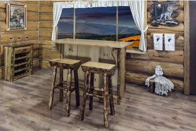 Montana Woodworks Glacier Country Collection Deluxe Bar with Foot Rail-Rustic Furniture Marketplace