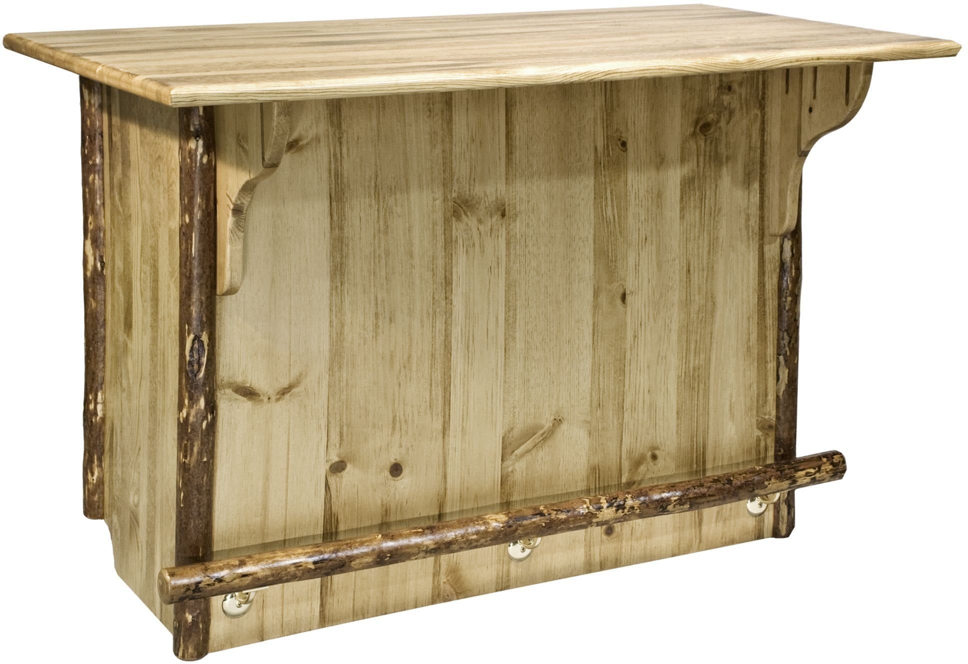 Montana Woodworks Glacier Country Collection Deluxe Bar with Foot Rail-Rustic Furniture Marketplace