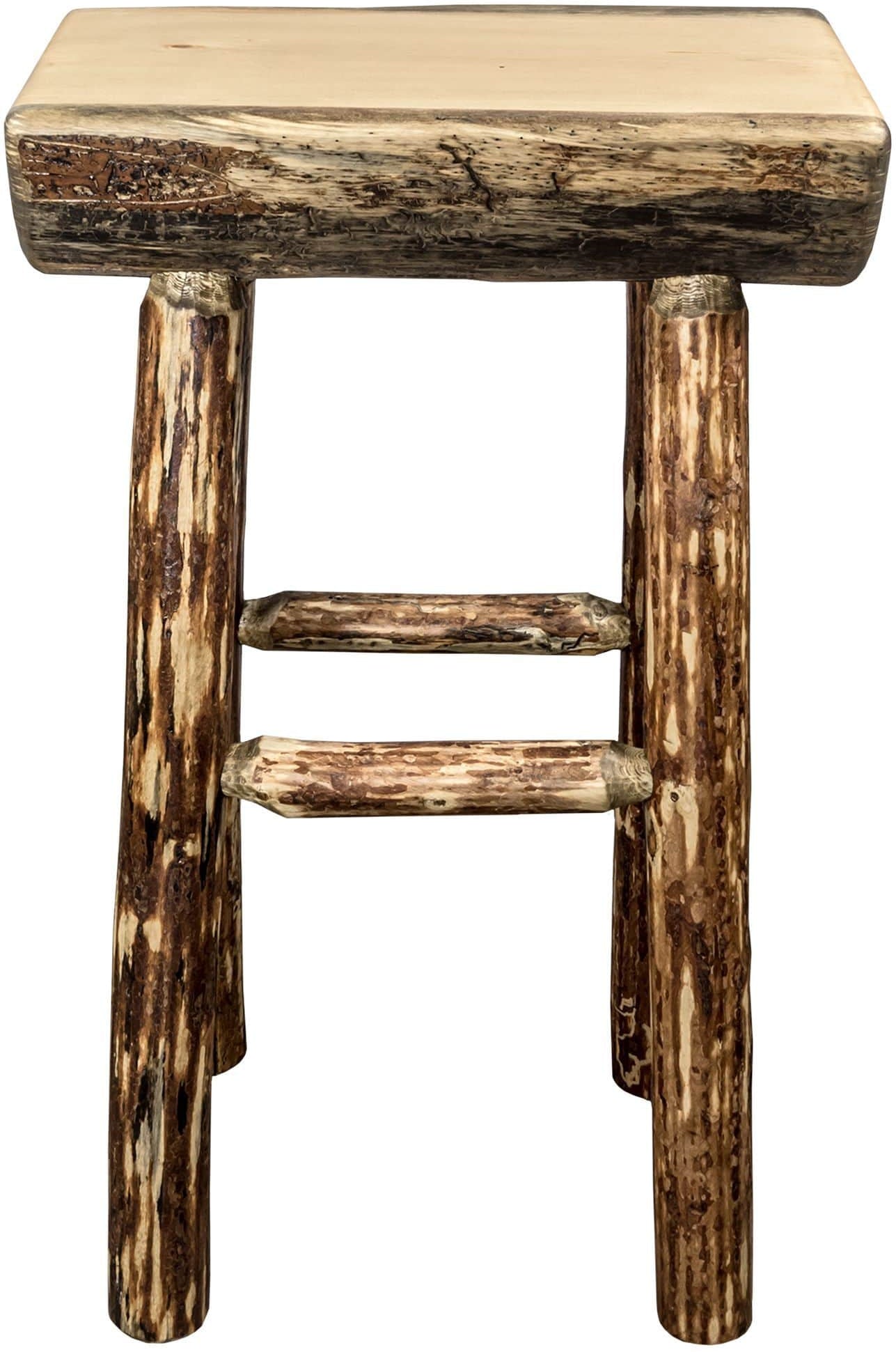 Montana Woodworks Glacier Country Collection Half Log Barstool-Rustic Furniture Marketplace