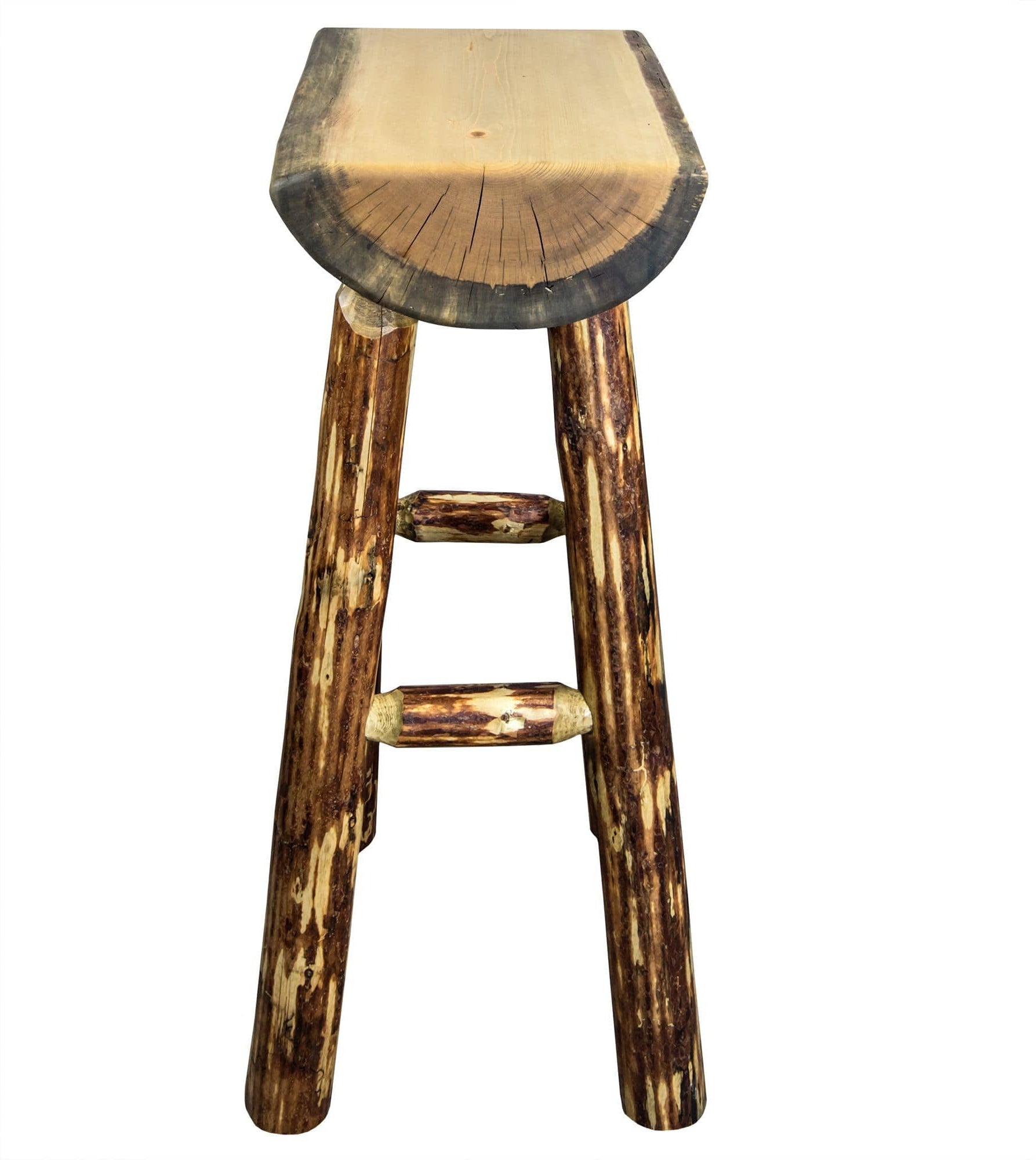 Montana Woodworks Glacier Country Collection Half Log Barstool-Rustic Furniture Marketplace