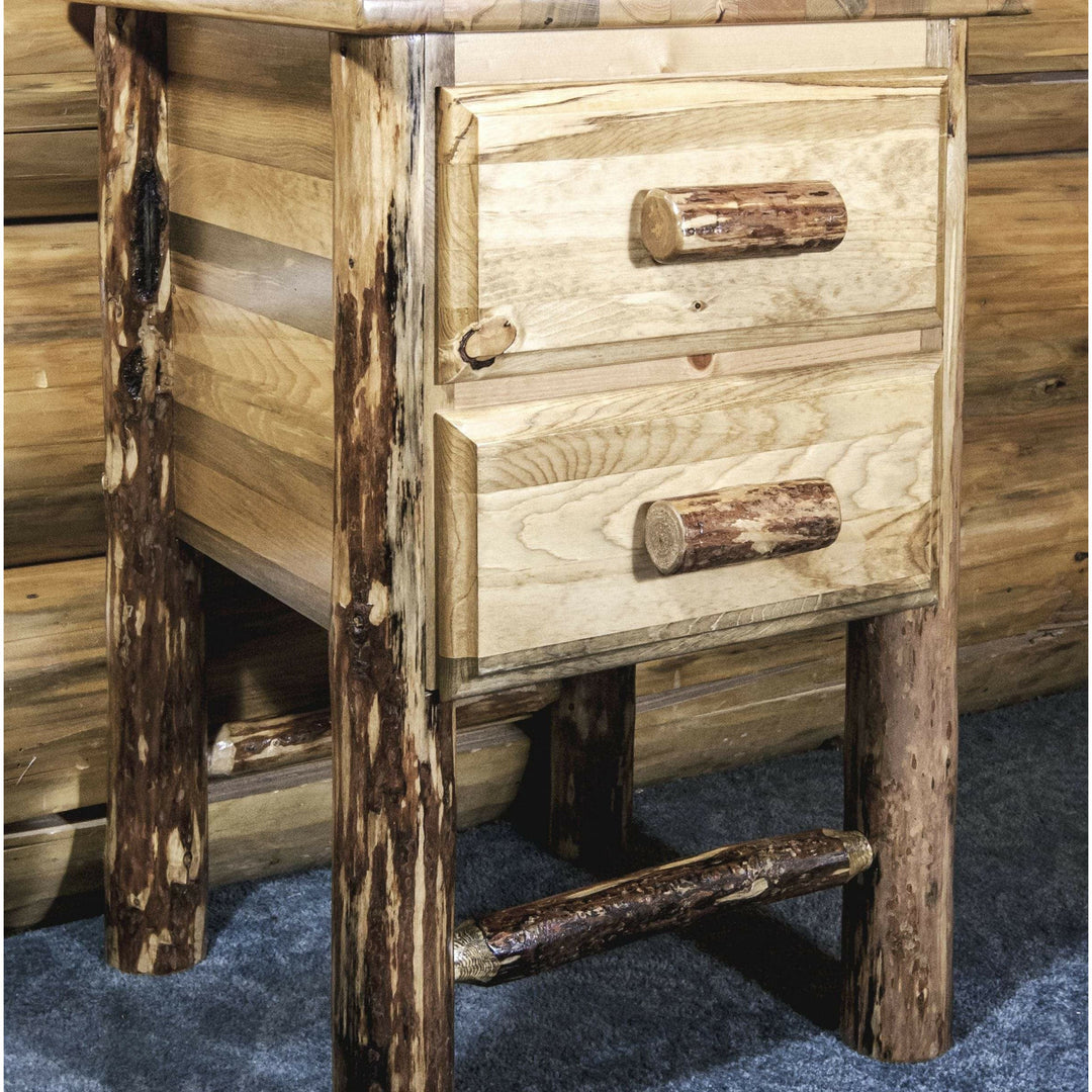 Montana Woodworks Glacier Country Collection Nightstand with 2 Drawers-Rustic Furniture Marketplace
