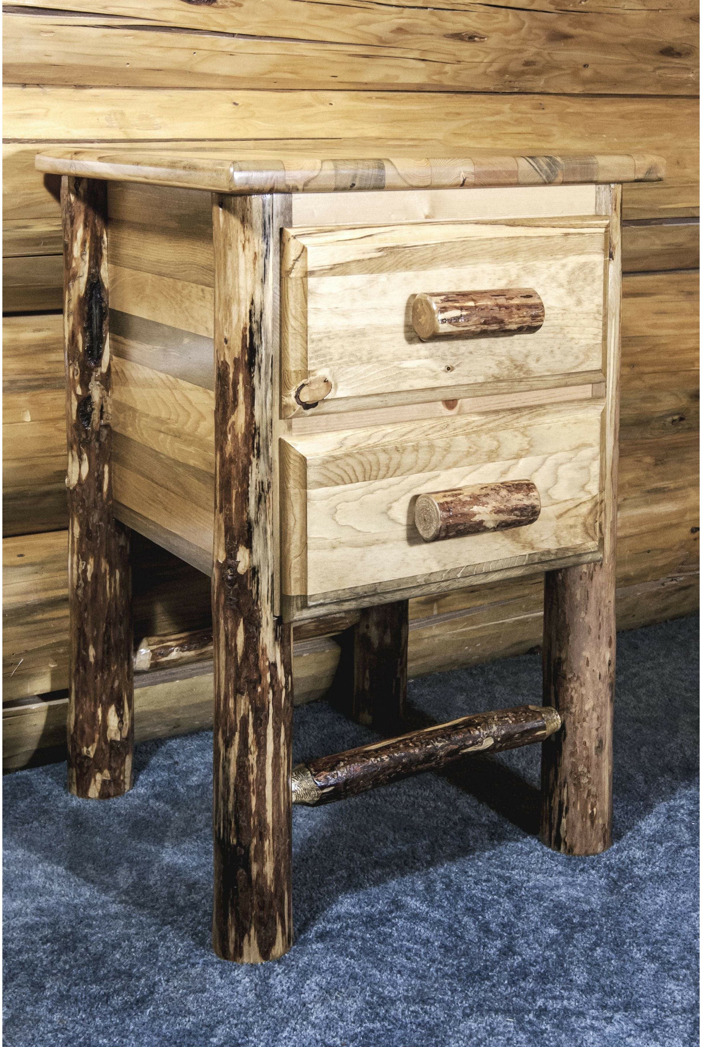 Montana Woodworks Glacier Country Collection Nightstand with 2 Drawers-Rustic Furniture Marketplace