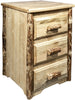 Montana Woodworks Glacier Country Collection Nightstand with 3 Drawers-Rustic Furniture Marketplace
