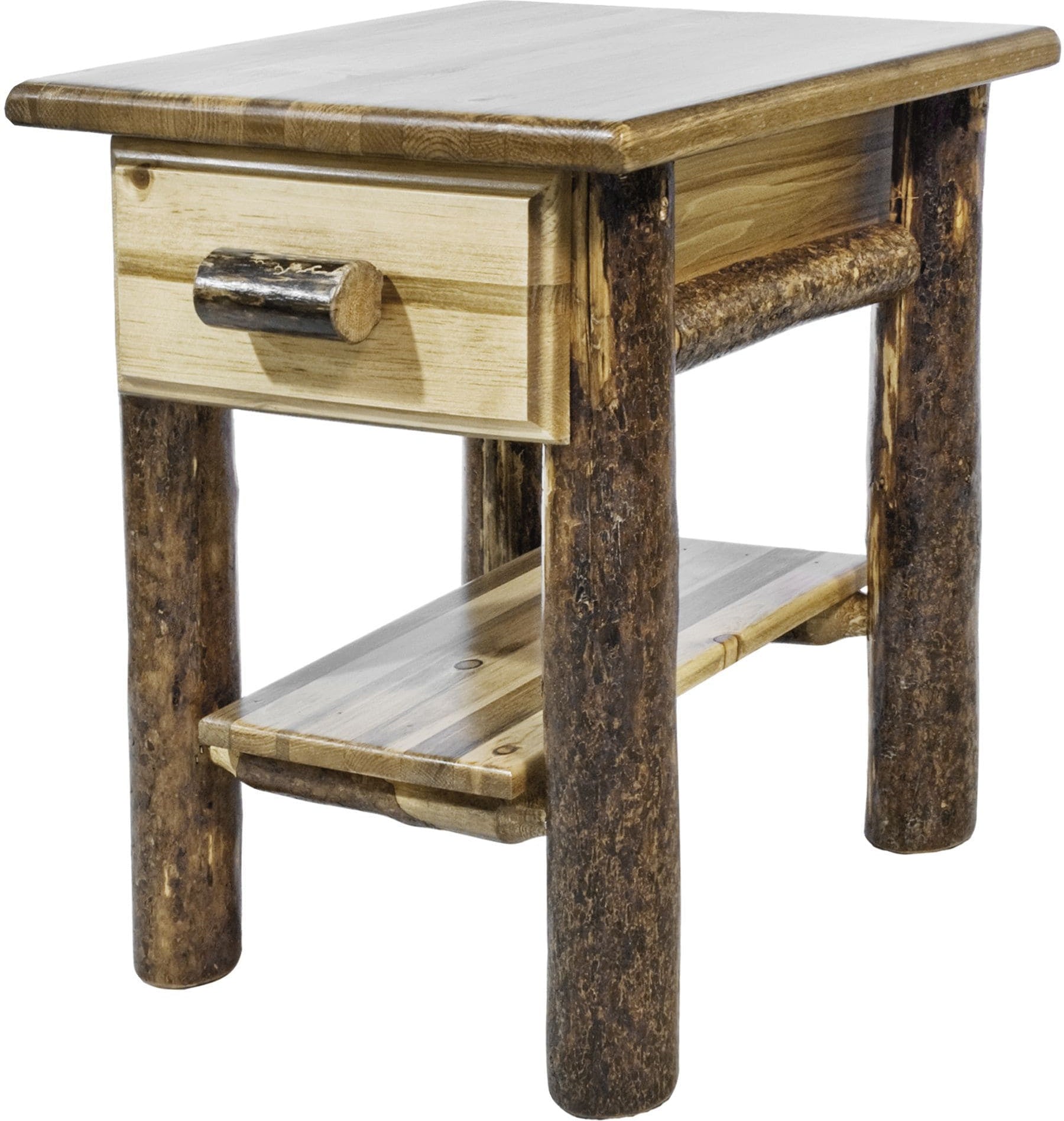 Montana Woodworks Glacier Country Collection Nightstand with Drawer & Shelf-Rustic Furniture Marketplace