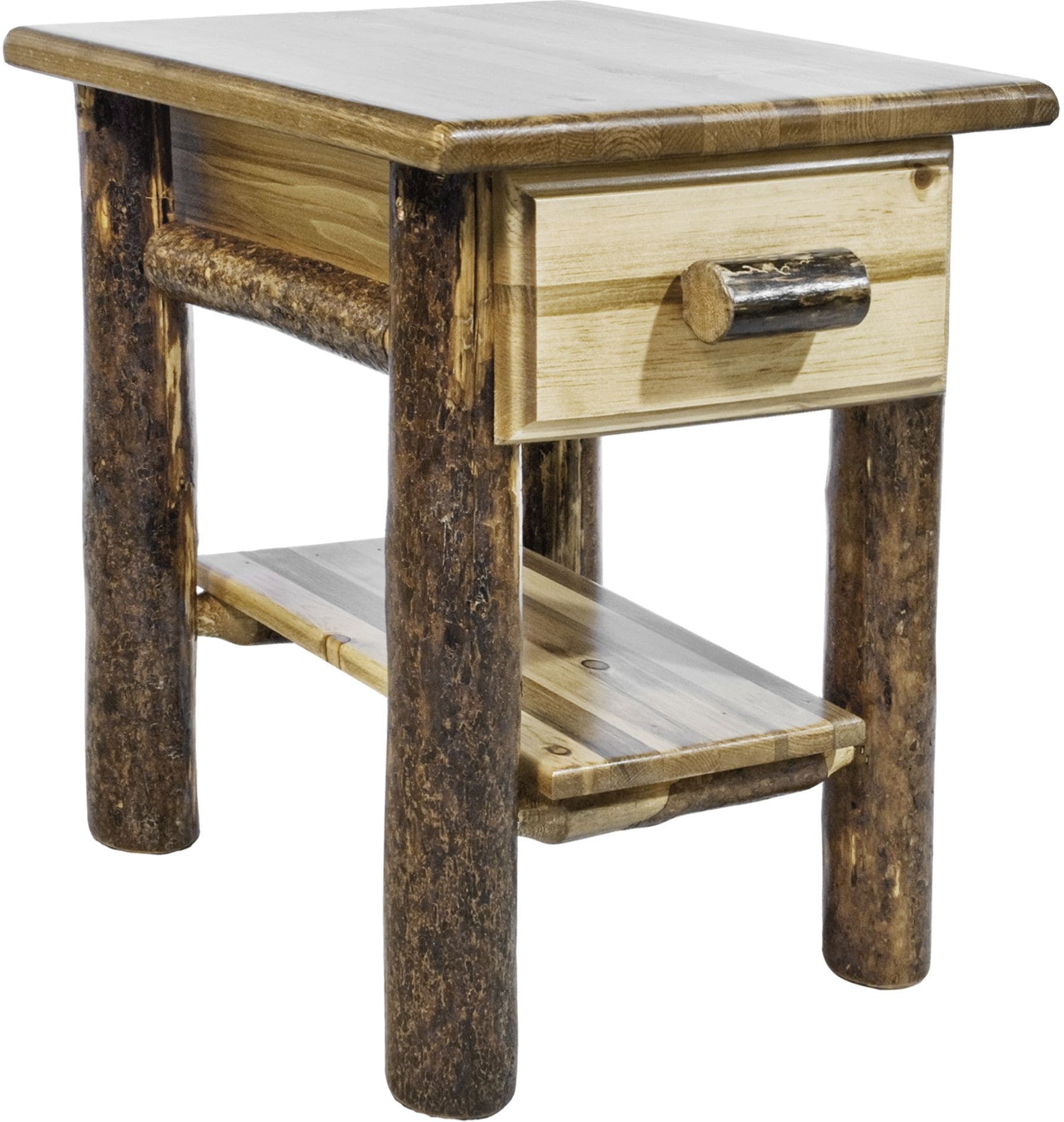 Montana Woodworks Glacier Country Collection Nightstand with Drawer & Shelf-Rustic Furniture Marketplace