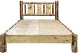 Montana Woodworks Glacier Country Collection Queen Platform Bed with Laser Engraved Design-Rustic Furniture Marketplace