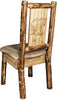 Montana Woodworks Glacier Country Collection Side Chair Buckskin Upholstery with Laser Engraved Design-Rustic Furniture Marketplace