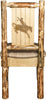 Montana Woodworks Glacier Country Collection Side Chair Buckskin Upholstery with Laser Engraved Design-Rustic Furniture Marketplace
