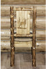 Montana Woodworks Glacier Country Collection Side Chair Buckskin Upholstery with Laser Engraved Design-Rustic Furniture Marketplace
