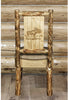 Montana Woodworks Glacier Country Collection Side Chair Buckskin Upholstery with Laser Engraved Design-Rustic Furniture Marketplace