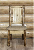 Montana Woodworks Glacier Country Collection Side Chair Buckskin Upholstery with Laser Engraved Design-Rustic Furniture Marketplace