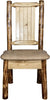 Montana Woodworks Glacier Country Collection Side Chair Buckskin Upholstery with Laser Engraved Design-Rustic Furniture Marketplace
