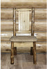 Montana Woodworks Glacier Country Collection Side Chair Buckskin Upholstery with Laser Engraved Design-Rustic Furniture Marketplace