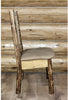 Montana Woodworks Glacier Country Collection Side Chair Buckskin Upholstery with Laser Engraved Design-Rustic Furniture Marketplace
