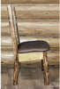 Montana Woodworks Glacier Country Collection Side Chair Saddle Upholstery with Laser Engraved Design-Rustic Furniture Marketplace