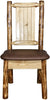 Montana Woodworks Glacier Country Collection Side Chair Saddle Upholstery with Laser Engraved Design-Rustic Furniture Marketplace