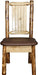 Montana Woodworks Glacier Country Collection Side Chair Saddle Upholstery with Laser Engraved Design-Rustic Furniture Marketplace